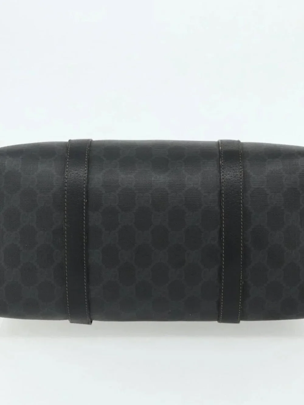 GUCCI GG Supreme Web Sherry Line Hand Bag PVC Black Gold 40 02 007 Auth